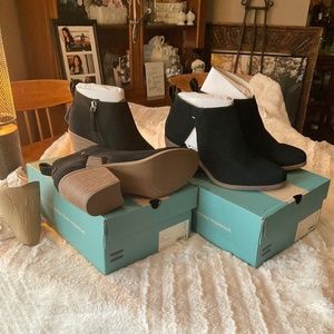 New Toms Lea black suede boot, size 7 women